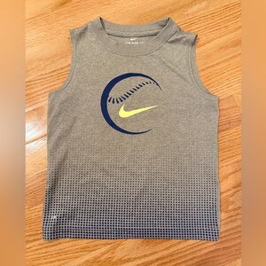 Nike Gray Tank Top with Blue and Yellow Design